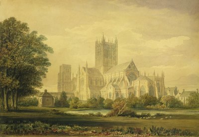 Cattedrale di Wells, 1821 da John Chessell Buckler